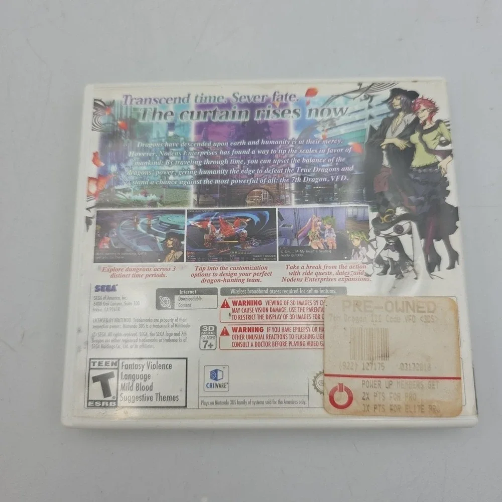 7th Dragon III Code: VFD Nintendo 3DS